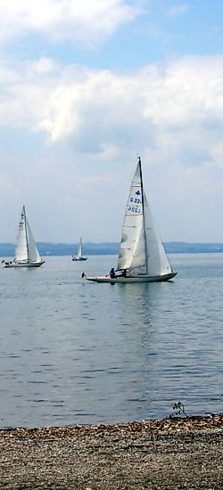 Drei Segelboote auf dem Bodensee