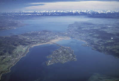 Bodensee mit Obersee, Seerhein und Untersee aus der Luft