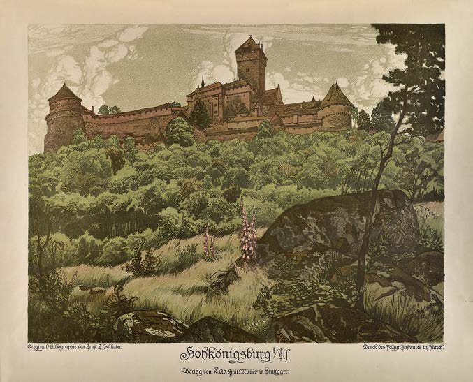 Hohkönigsburg vom Tal aus gesehen, um 1900