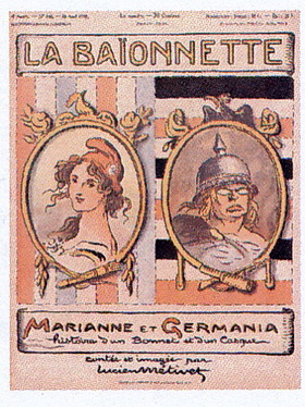 Lucien-Marie-François Métivet (1863-1932) Marianne et Germania, Geschichte einer Mütze und eines Helms