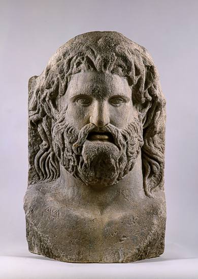 Kolossaler Götterkopf (Zeus / Jupiter?)