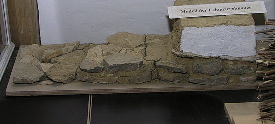 Modell der Lehmziegelmauer