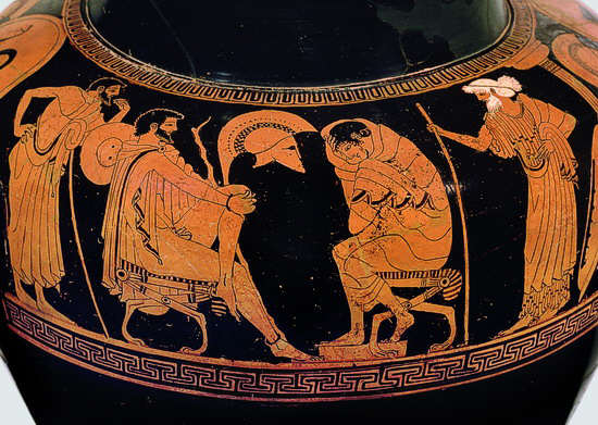 Vasenmalerei: Weingef (Stamnos) aus Athen