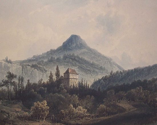 Schloss Wscherburg. Aquarell von Pieter Francis Peters, 1855 