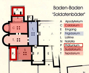 Grundriss der römischen Soldatenbäder in Baden-Baden