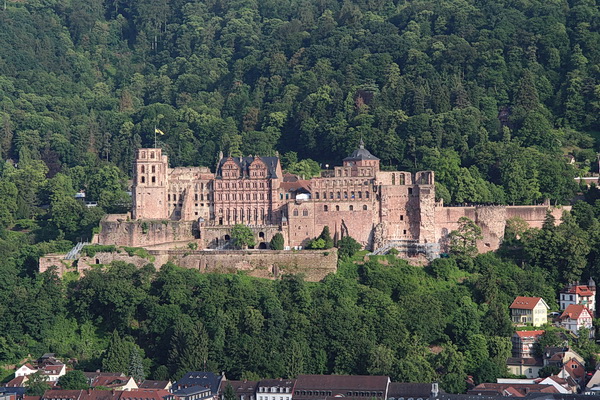 Panoramaansicht des Schlosses vom Philosophenweg aus