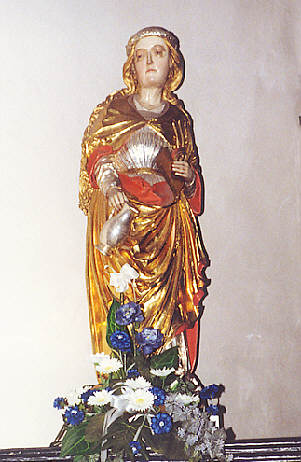 Standbild der Heiligen Verena im Münster von Bad Zurzach