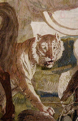 Tiger. Detail aus der Tapisserie "Der Elefant"