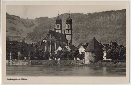 Stiftskirche vom Rhein aus gesehen