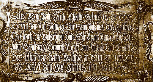 Grabplatte Geroldseck 1528