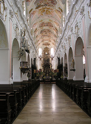 Klosterkirche Ochsenhausen, Ansicht in Richtung zum Hochaltar