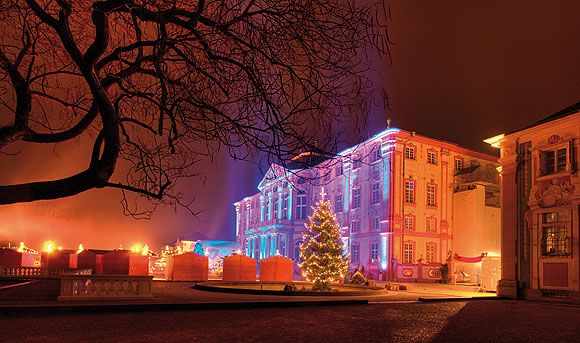Schloss Bruchsal im weihnachtlichen Winterglanz. Foto: ssg 