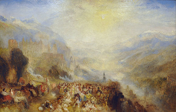 William Turner: „Heidelberg Castle in the Olden Time“, 1844/45. Tate Gallery, PD, Wikimedia Commons