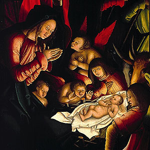 Marienaltar im Klostermuseum Salem. Detailaufnahme der Geburtsszene. Foto Steffen Hauswirth/SSG