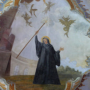 Kloster Schussenried, Fresko mit dem Heiligen Magnus im Seitenschiff der Klosterkirche. Foto: SSG /OV Schussenried