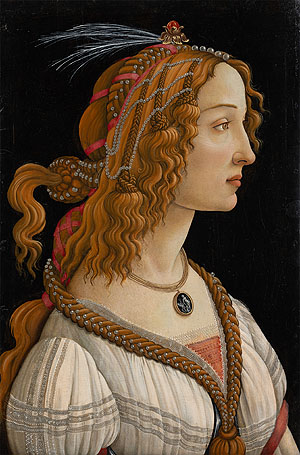 Sandro Botticelli (ca. 1445–1510): Weibliches Idealbildnis (Bildnis der Simonetta Vespucci als Nymphe), ca. 1480. Mischtechnik auf Pappelholz, 81,3 x 54,0 min. 0,3 cm. Städel Museum, Frankfurt am Main. CC BY-SA 4.0 Städel Museum, Frankfurt am Main
