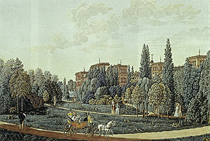 Ansicht des Mannheimer Schlossgarten 1819. LMZ/SSG, Foto Andrea Rachele.