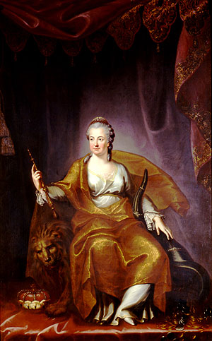 Porträt Kurfürstin Elisabeth Auguste, um 1769, gemalt von Heinrich Carl Brandt / © rem, Foto: Jean Christen