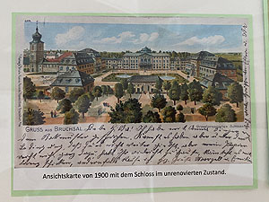 Schloss Bruchsal in unrenoviertem Zustand, Postkarte 1900. Foto: Christina Ebel, SSG