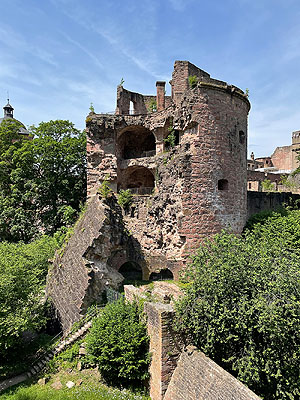 Schloss Heidelberg, Ruine des so genannten Krautturms. Foto: kulturer.be
