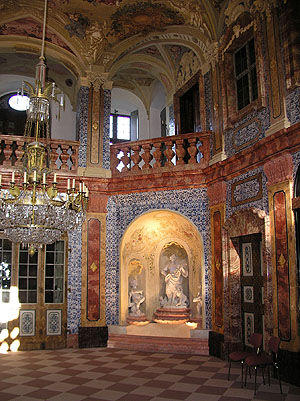 Schloss Favorite, Blick in die Sala terrena, den Gartensaal im Erdgeschoss des Schlosses. Foto: kulturer.be