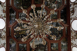 Schloss Weikersheim, Detail der Dekoration des Rittersaals.