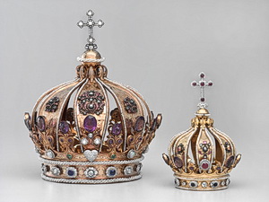 Kronen für Maria und das Jesuskind, Manufaktur Poussielgue-Rusand, Paris, um 1850/60
