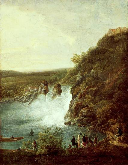 Johann Jakob Schalch, Der Rheinfall vom Zrcher Ufer aus, um 1780