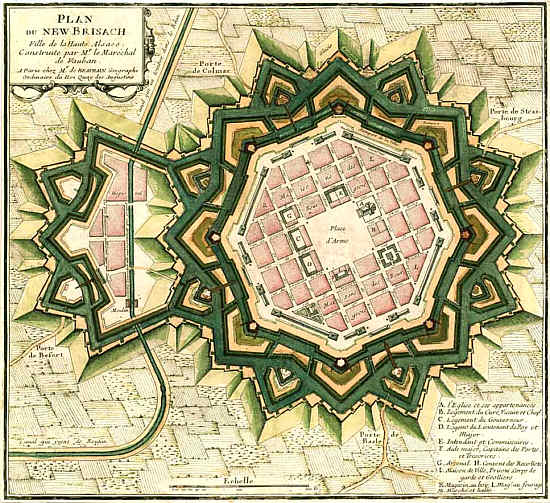 Plan der Festungsstadt Breisach, 18. Jh