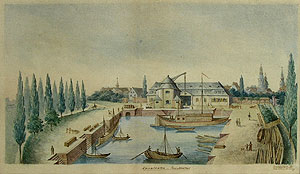 Kanalhafen, Ansicht des 19. Jahrhunderts. Bildrechte: Erkenbert-Museum