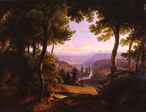 Johann Georg Volmar: Landschaft an der Aare; 1818. Öl auf Holz; 57 x 74 cm. © Städtische Wessenberg-Galerie Konstanz.