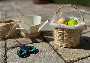 Osterkörbe aus der Bastelaktion im Kloster Alpirsbach.