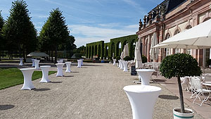 Schlossgarten Schwetzingen, Schlossgastronomie im Nördlichen Zirkelbau. Außenbereich
